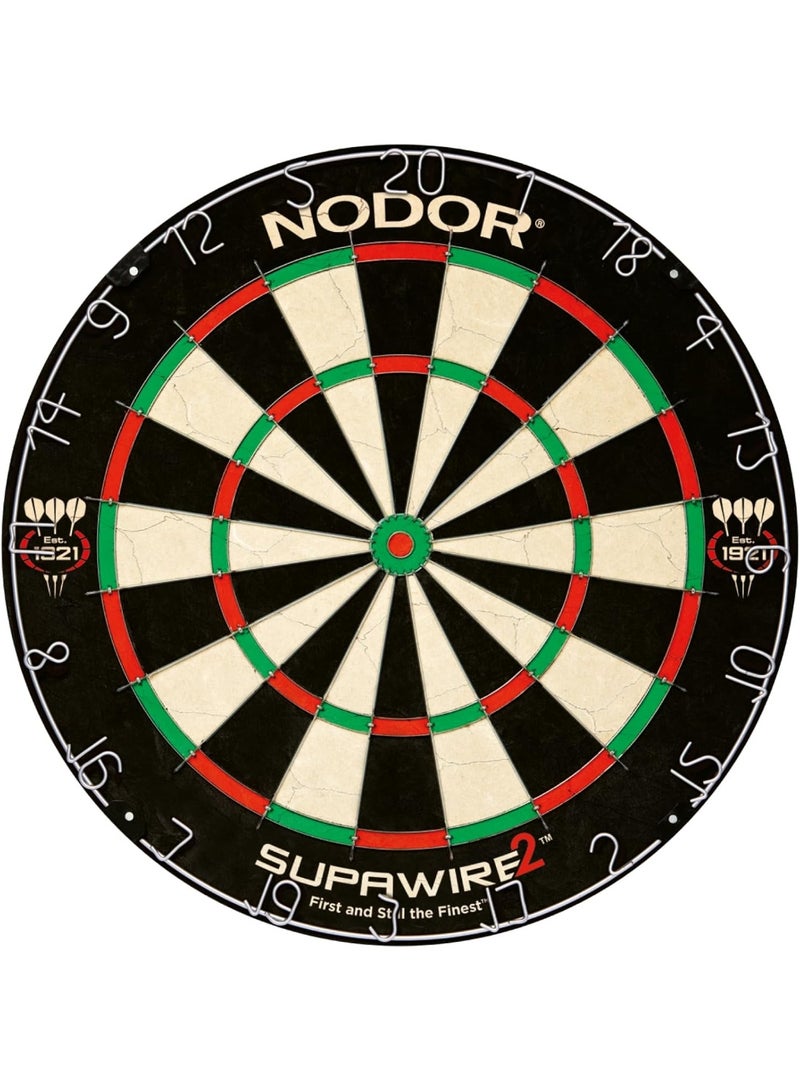 Nodor Supawire 2 Professional Bristle Dartboard – Staple-Free Bullseye, High-Tensile Steel Wiring, Tournament Standard - Image 1